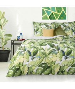 Pościel satyna bawełniana Monstera 160x200 + 2x70x80 z zamkiem