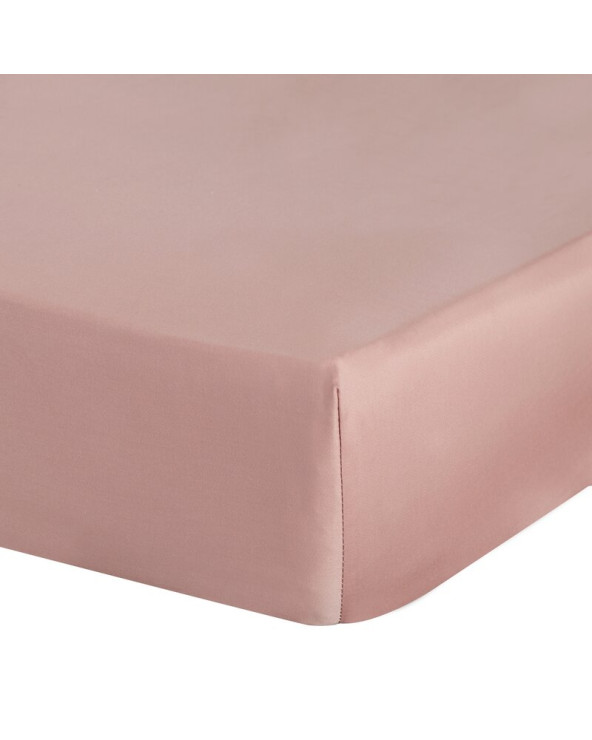 Prześcieradło wysokie satyna bawełniana 180x200x30 z gumką różowe Eurofirany