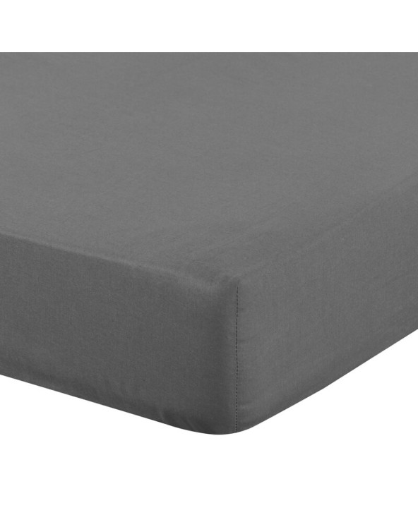Prześcieradło wysokie makosatyna 180x200x30 z gumką Basic stalowe Eurofirany