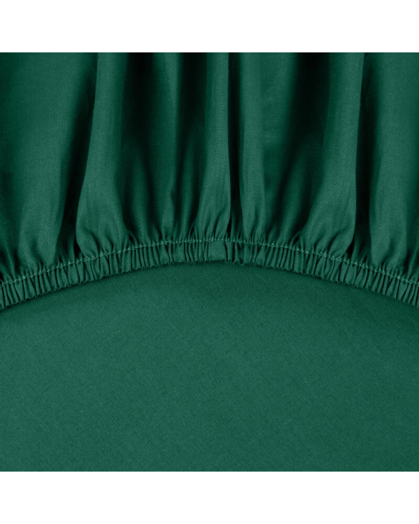 Prześcieradło wysokie makosatyna 160x200x30 z gumką Basic zielone Eurofirany