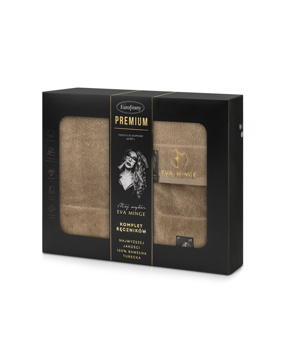 Ręcznik bawełna 30x50 + 50x90 + 70x140 kpl 3 szt Gaja 3 beżowy Eurofirany