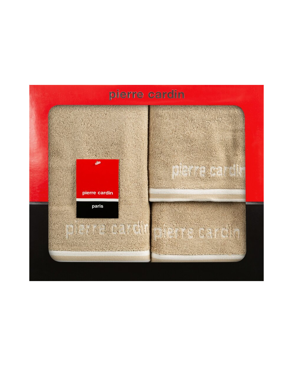 Ręcznik bawełna 30x50 + 50x90 + 70x140 kpl 3 szt Pierre Cardin Rocco beżowy Eurofirany