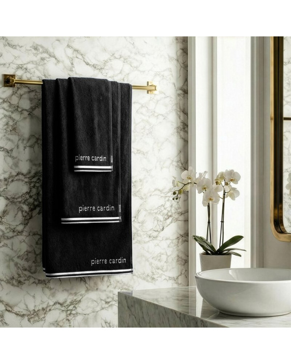 Ręcznik bawełna 30x50 + 50x90 + 70x140 kpl 3 szt Pierre Cardin Rocco czarny Eurofirany