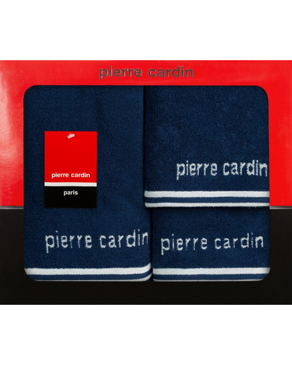 Ręcznik bawełna 30x50 + 50x90 + 70x140 kpl 3 szt Pierre Cardin Rocco granatowy Eurofirany