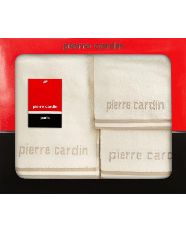 Ręcznik bawełna 30x50 + 50x90 + 70x140 kpl 3 szt Pierre Cardin Rocco kremowy Eurofirany