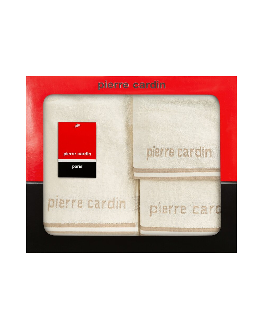 Ręcznik bawełna 30x50 + 50x90 + 70x140 kpl 3 szt Pierre Cardin Rocco kremowy Eurofirany