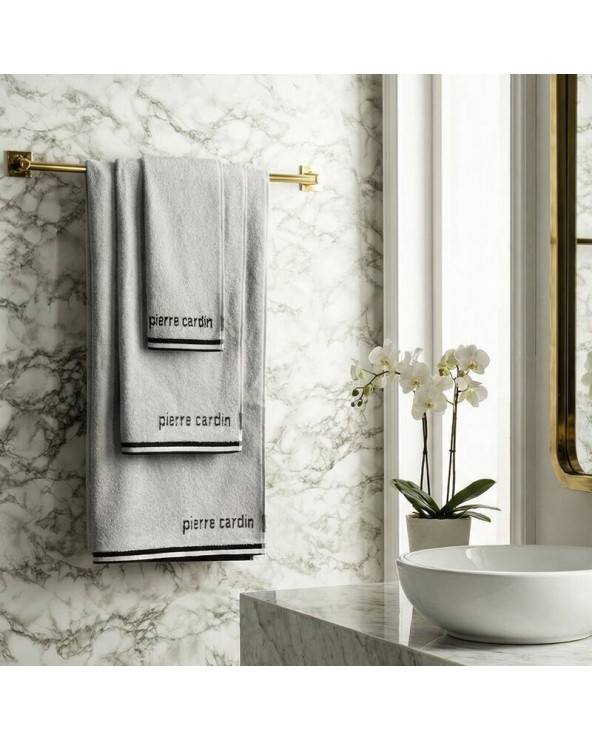 Ręcznik bawełna 30x50 + 50x90 + 70x140 kpl 3 szt Pierre Cardin Rocco srebrny Eurofirany