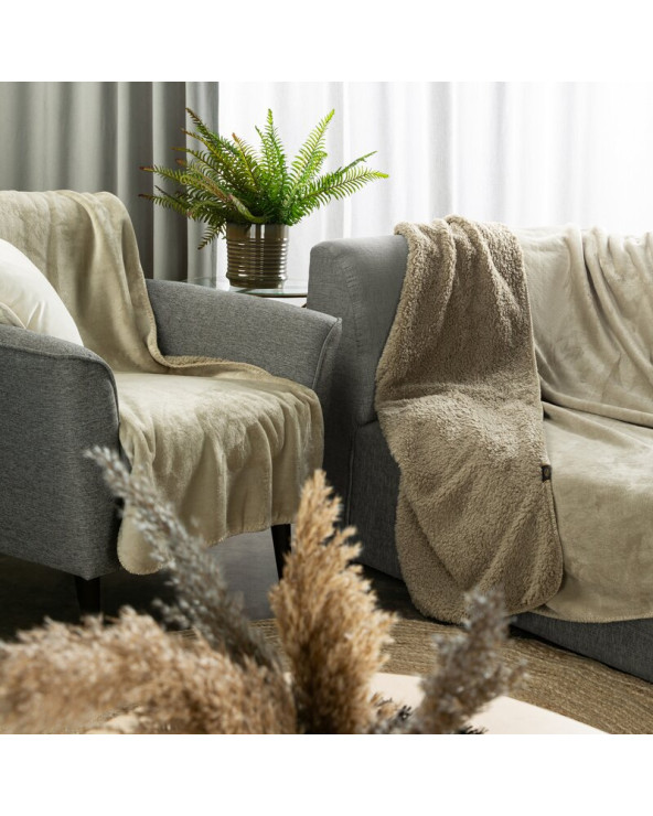 Koc sherpa baranek 200x220 Tedy beżowy Eurofirany