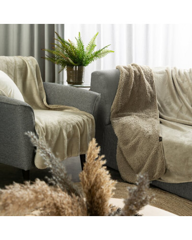 Koc sherpa baranek 200x220 Tedy beżowy Eurofirany