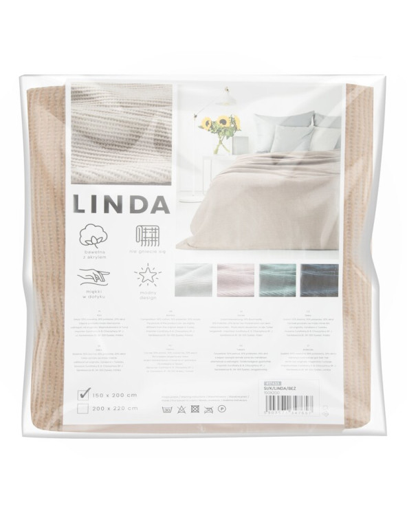 Koc bawełna 150x200 Linda beżowy Eurofirany