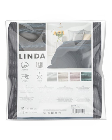 Koc bawełna 200x220 Linda granatowy Eurofirany