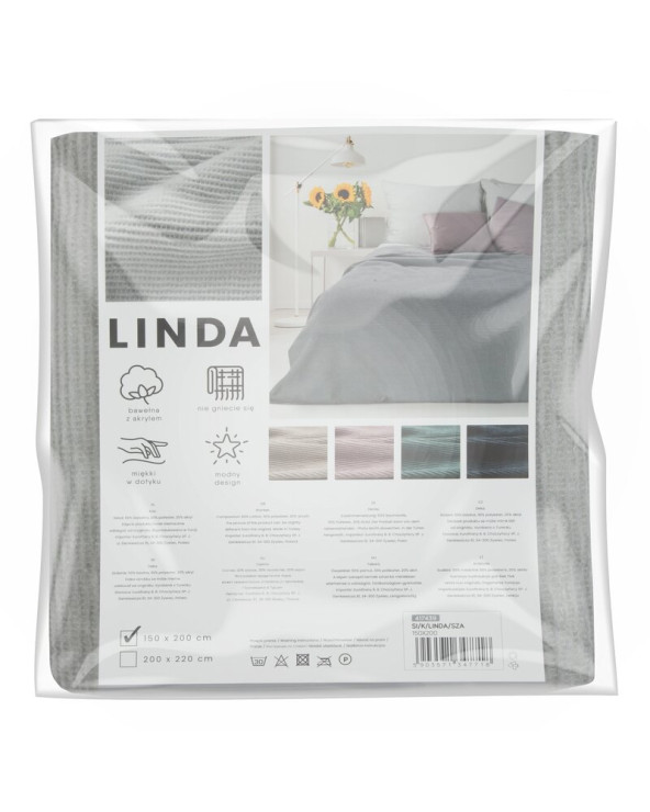 Koc bawełna 150x200 Linda szary Eurofirany