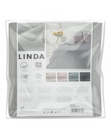 Koc bawełna 200x220 Linda szary Eurofirany