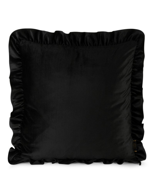Poszewka velvet z falbaną 45x45 Brenda czarna Eurofirany