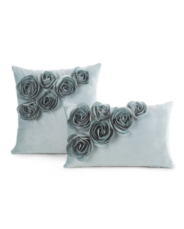 Poszewka velvet 45x45 Flores 1 miętowa Eurofirany
