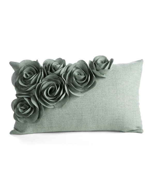 Poszewka velvet 30x50 Flores 7 zielona Eurofirany