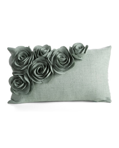 Poszewka velvet 30x50 Flores 7 zielona Eurofirany