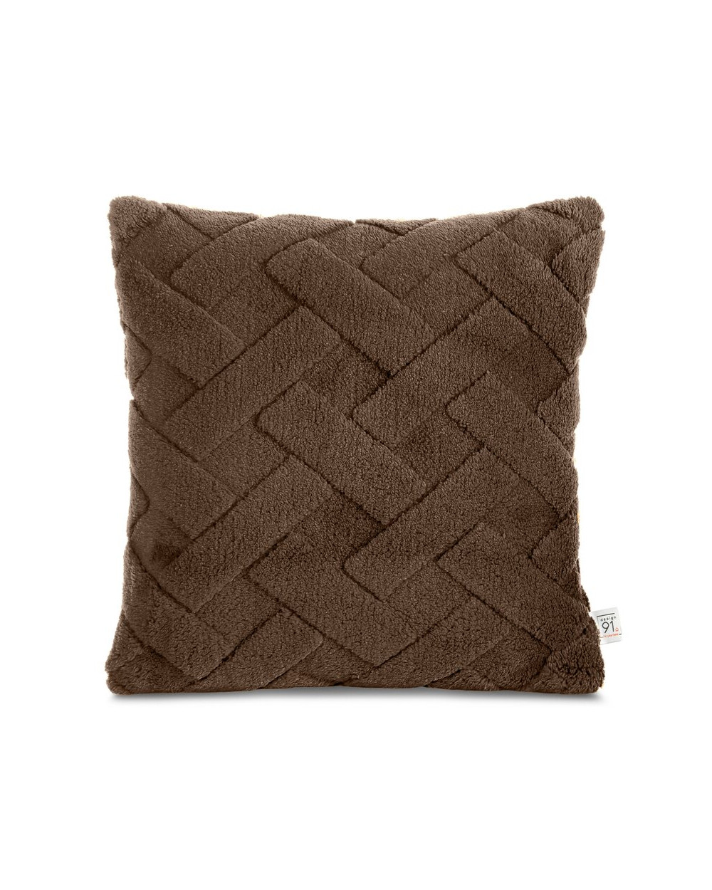 Poszewka pluszowa 45x45 Caro ciemnobrązowa Eurofirany