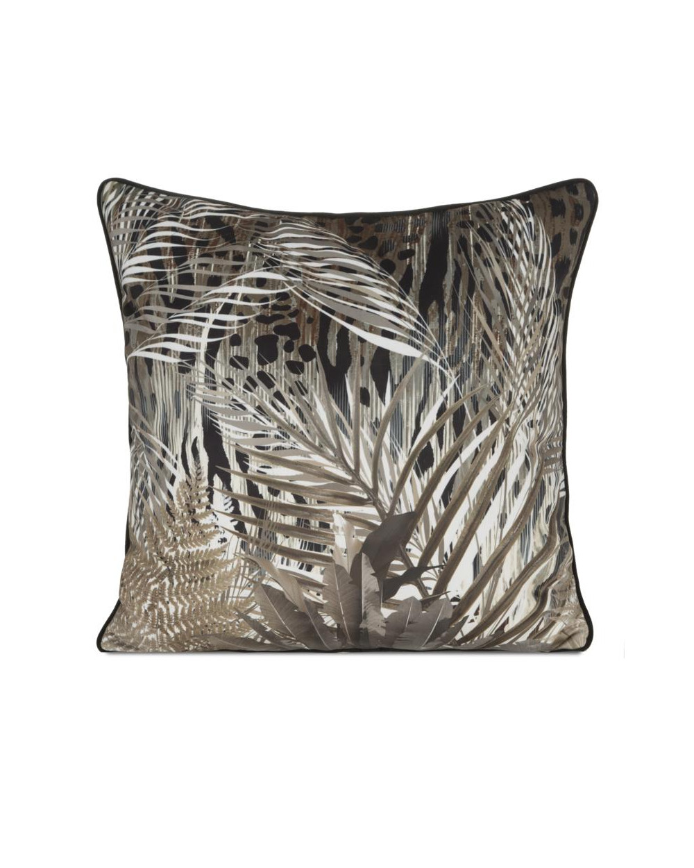 Poszewka velvet 60x60 Eva 17A czarna/brązowa Eurofirany
