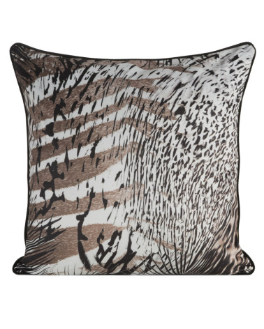 Poszewka velvet 60x60 Eva 21A brązowa/czarna Eurofirany