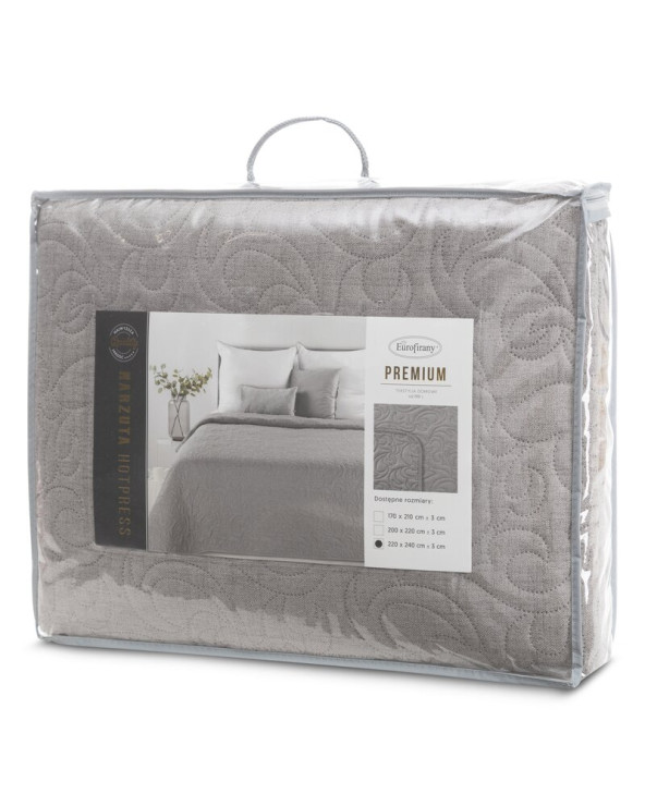 Narzuta mikrofibra 170x210 Len 4 popielata Eurofirany