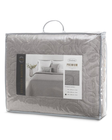 Narzuta mikrofibra 200x220 Len 4 popielata Eurofirany