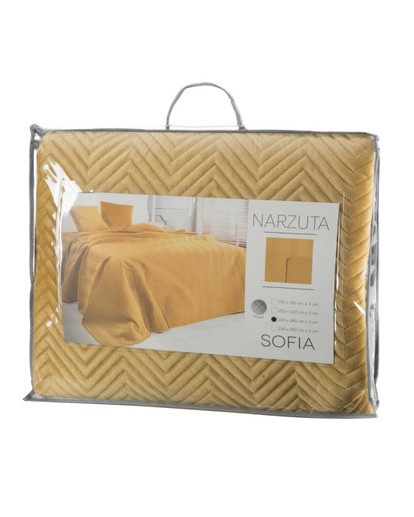 Narzuta velvet 220x240 Sofia musztardowa Eurofirany
