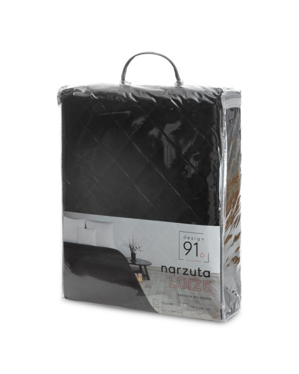 Narzuta velvet 170x210 Luiz 5 czarna Eurofirany