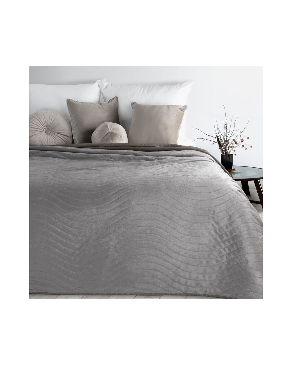 Narzuta velvet 200x220 Luiz 10 stalowa Eurofirany