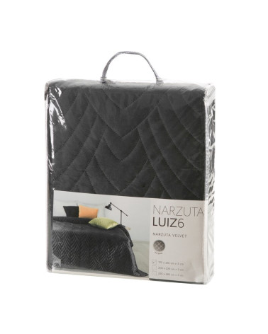 Narzuta velvet 220x240 Luiz 6 czarna Eurofirany