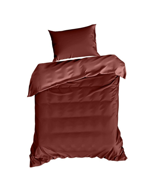 Pościel satyna bawełniana 160x200 + 2x70x80 Nova 3 burgundowa Eurofirany
