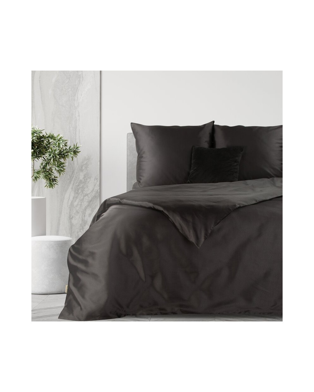 Pościel polycotton 200x220 + 2x70x80 Harmony czarna Eurofirany