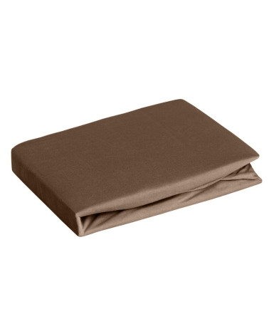 Prześcieradło wysokie bawełna jersey 200x220x30 z gumką brązowe Eurofirany