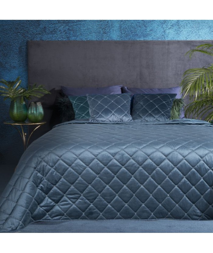 Narzuta velvet Amareta 220x240 niebieska