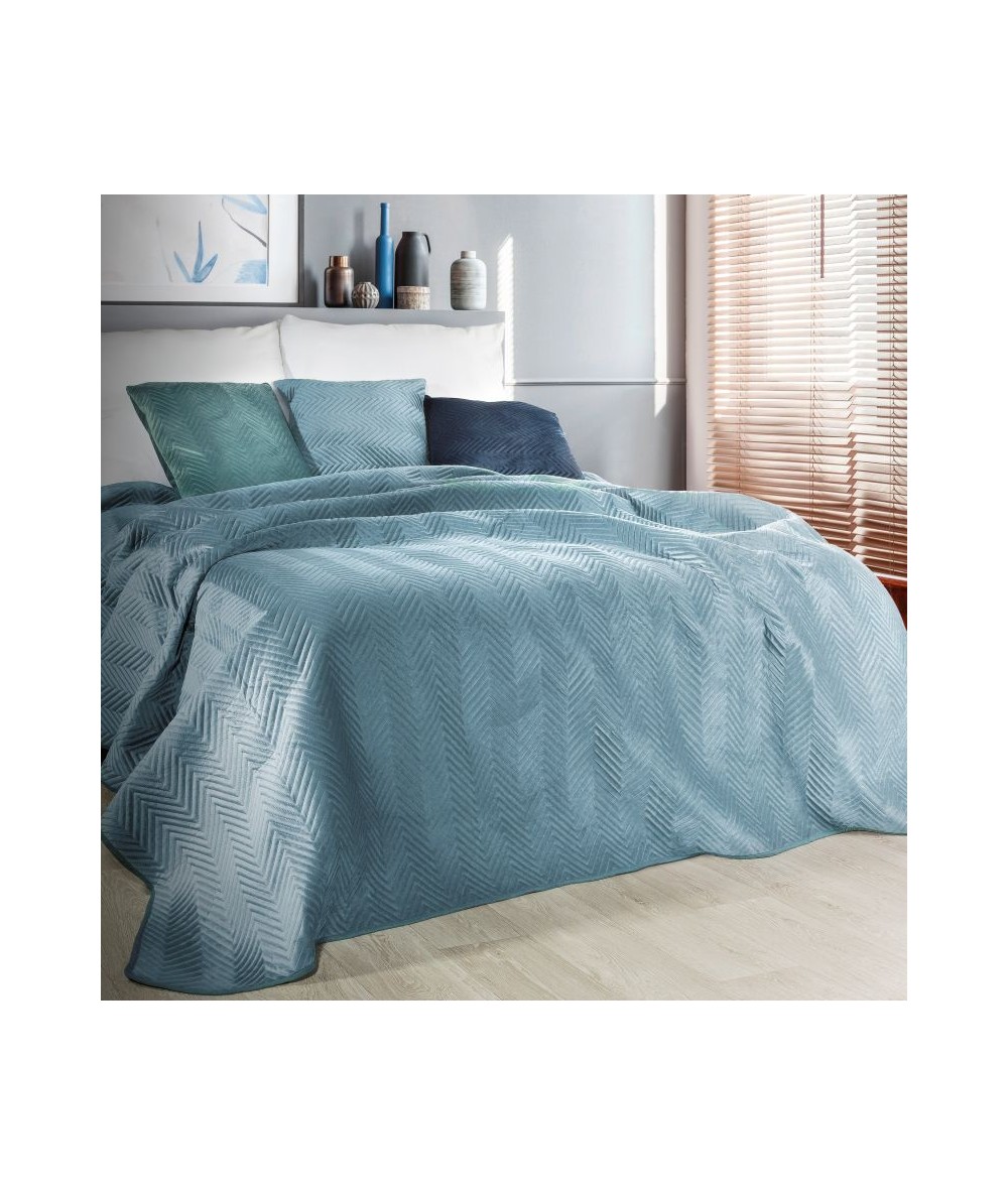 Narzuta velvet Sofia 200x220 niebieska