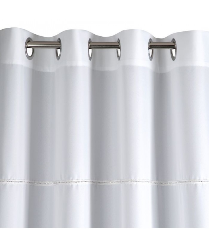 Zasłona z cyrkoniami Serema 135x250 biała