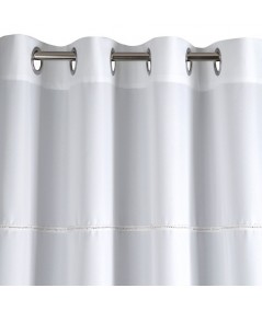 Zasłona z cyrkoniami Serema 135x250 biała