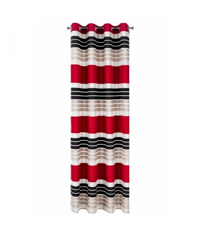 Zasłona z organtyny Eric 140x250 czerwona/czarna