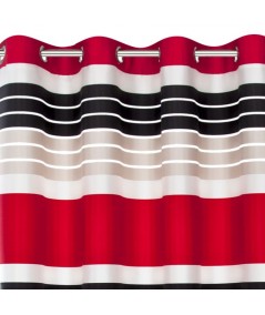 Zasłona z organtyny Eric 140x250 czerwona/czarna