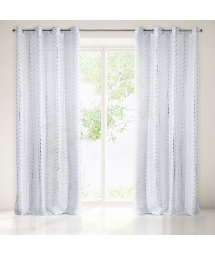Firana Biray 140x250 biała/srebrna