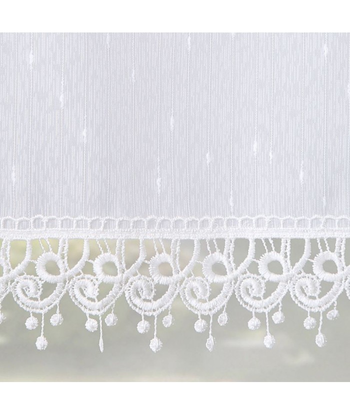 Firana z koronką Dagmara 1 400x65+400x35 biała