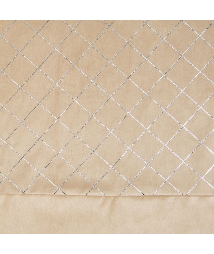 Zasłona welwetowa Hazel 140x250 beżowa/srebrna
