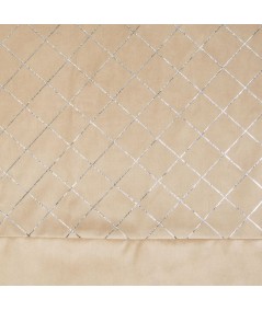 Zasłona welwetowa Hazel 140x250 beżowa/srebrna
