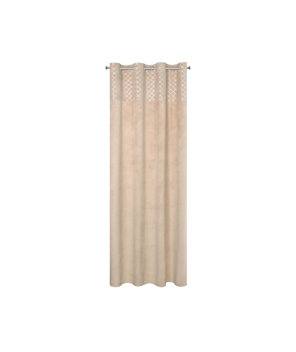 Zasłona welwetowa Hazel 140x250 beżowa/srebrna
