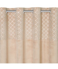 Zasłona welwetowa Hazel 140x250 beżowa/srebrna