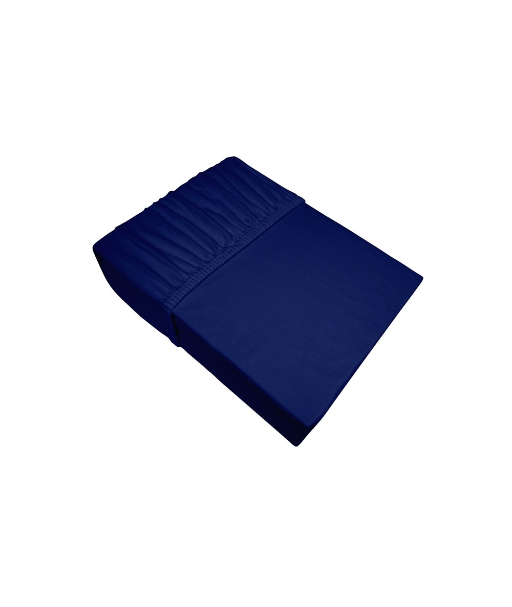 Prześcieradło bawełna jersey Frotex 180X200 z gumką granatowe