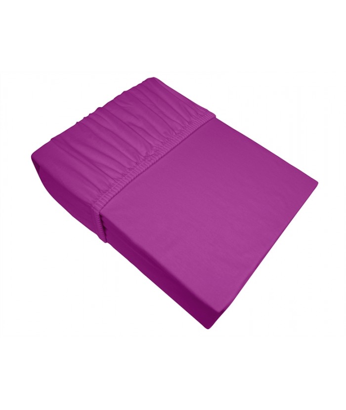 Prześcieradło bawełna jersey plus Bielbaw 180X200 z gumką fuksjowe