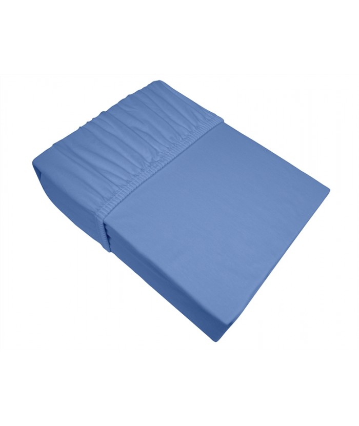 Prześcieradło bawełna jersey plus Bielbaw 200x220 z gumką niebieskie