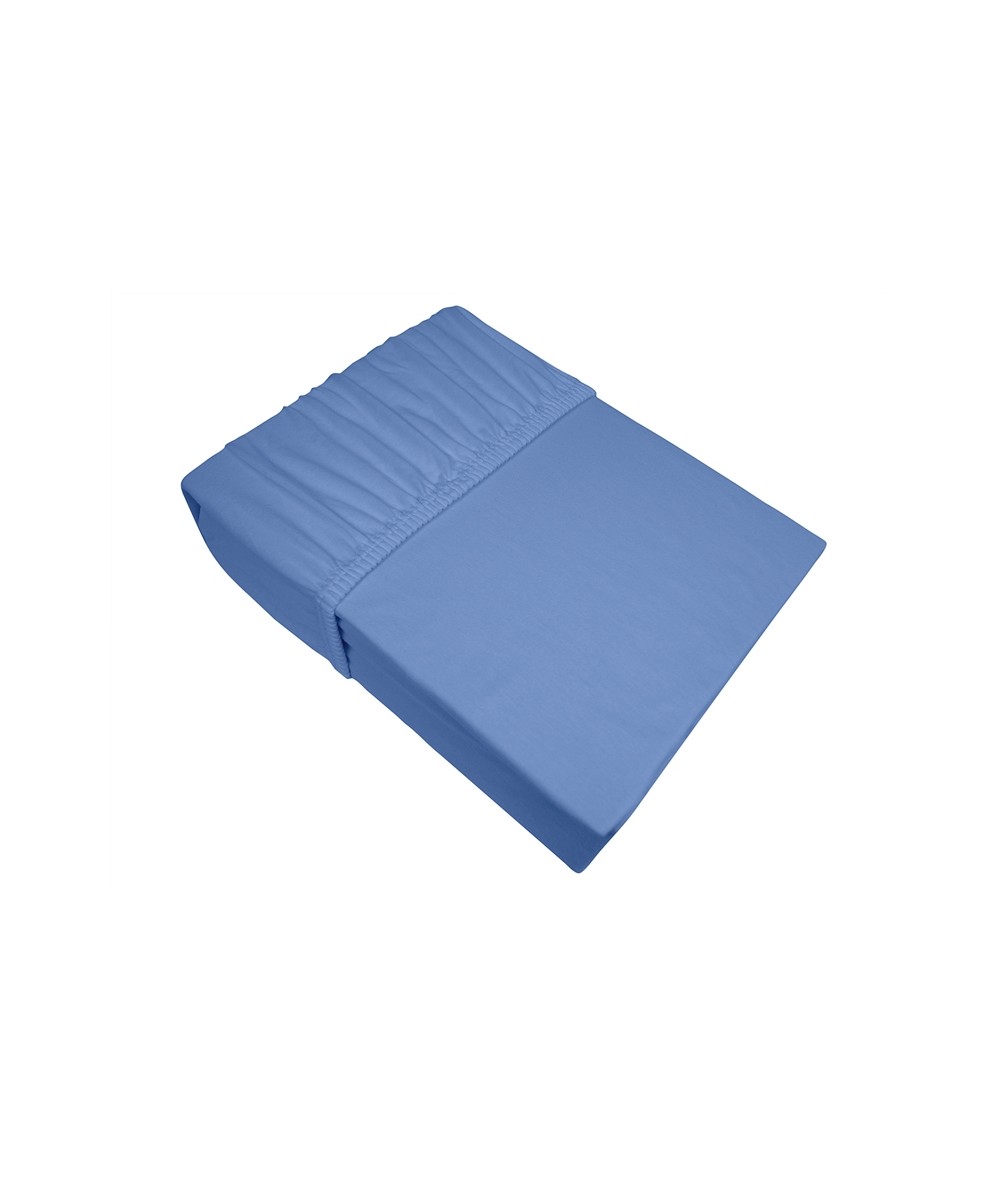 Prześcieradło bawełna jersey plus Bielbaw 200x220 z gumką niebieskie