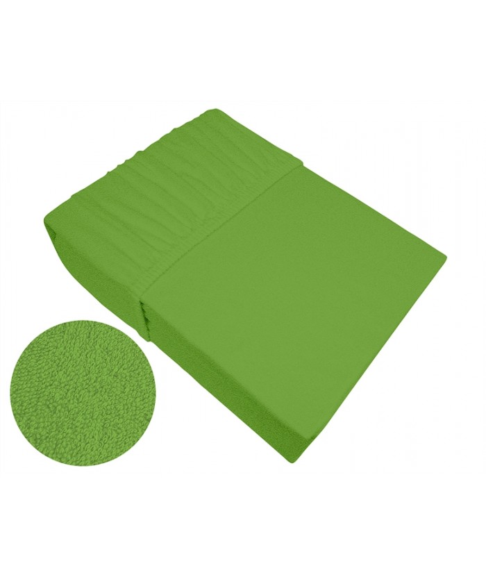 Prześcieradło bawełna frotte Frotex 180x200 z gumką limonkowe